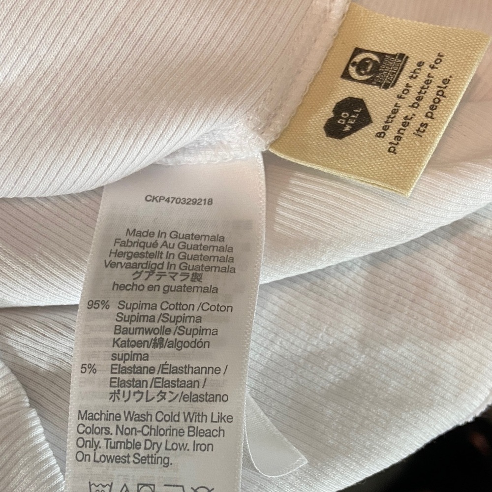 NWT new Madewell White Ribbed Short Sleeve Top shirt blouse - Picture 7 of 7